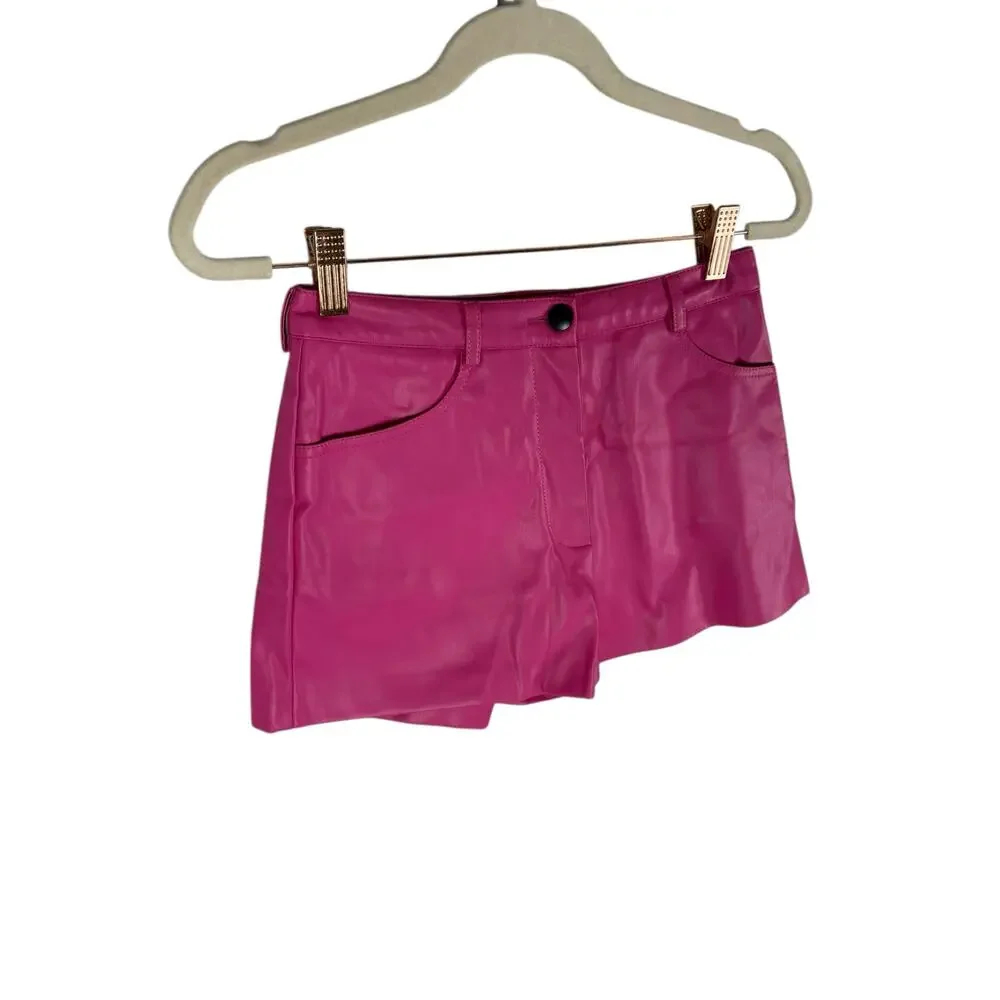CULTNAKED Faux Leather Shorts Mid Rise Sexy Classy Edgy Statement Pink Size XS